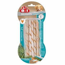 8in1 - 8in1 Delights Pro Dental Twisted Sticks Tavuklu Burgu Çubuğu Köpek Ödülü 55 Gr 