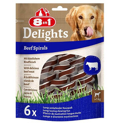 8in1 - 8in1 Delights Beef Spirals Biftekli Burgu Köpek Ödülü 6'lı 