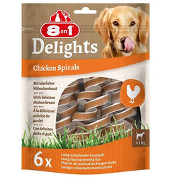 8in1 - 8in1 Smart Delights Chicken Spirals Tavuklu Burgu Köpek Ödülü 6'lı 