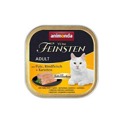 Animonda - Animonda Vom Feinsten Hindi Sığır ve Havuçlu Yetişkin Kedi Konservesi 100 Gr 