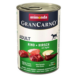 Animonda - Animonda GranCarno Sığır Etli Elmalı ve Geyik Etli Yetişkin Köpek Konservesi 6 Adet 400 Gr 