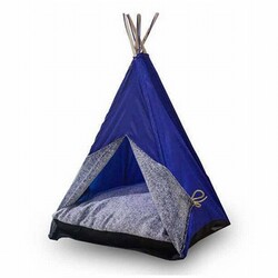 Bedspet - Bedspet Büyük Kedi ve Küçük Irk Köpek Çadırı Mavi 60x60x80 Cm 
