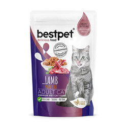 Bestpet - BestPet Pouch Kuzu Etli Jelly Tahılsız Yetişkin Kedi Konservesi 85 Gr 