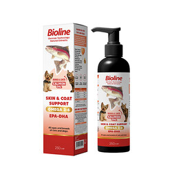 Bioline - Bioline Deri ve Tüy Bakımı Destekleyici Kedi ve Köpek Somon Yağı 250 Ml 