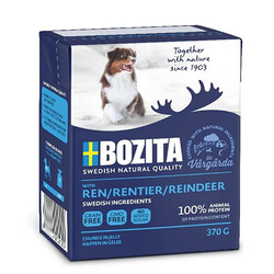Bozita - Bozita Chunks Jelly Natural Soslu Parça Ren Geyikli Tahılsız Yetişkin Köpek Konservesi 370 Gr 