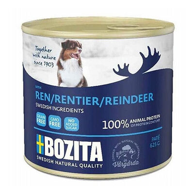 Bozita Natural Pate Ren Geyikli Tahılsız Yetişkin Köpek Konservesi 625 Gr 