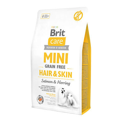 Brit Care Mini Hair Skin Somonlu ve Ringa Balıklı Küçük Irk Tahılsız Yetişkin Köpek Maması 2 Kg 