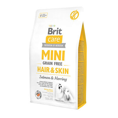 Brit Care Mini Hair Skin Somonlu ve Ringa Balıklı Küçük Irk Tahılsız Yetişkin Köpek Maması 7 Kg 