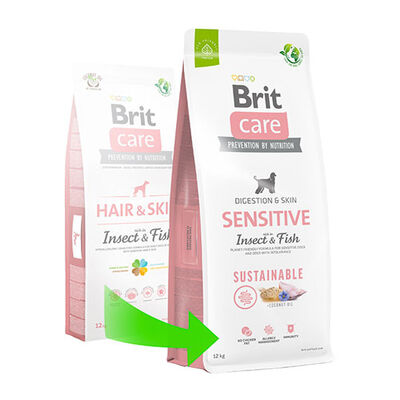 Brit Sustainable Sensitive Balık ve Böcek Proteinli Yetişkin Köpek Maması 12 Kg 