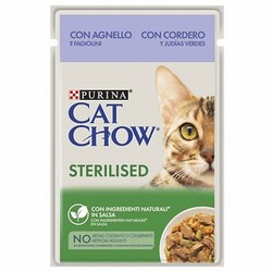 Cat Chow - Cat Chow Sterilised Pouch Kuzulu Kısırlaştırılmış Kedi Konservesi 85 Gr 