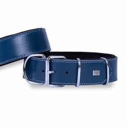 Doggie - Doggie Çift Kat Deri Köpek Boyun Tasması Royalblue 5x50-60 Cm 