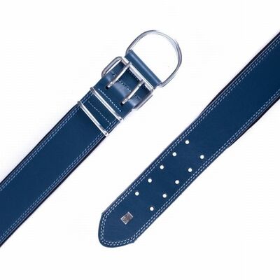 Doggie Çift Kat Deri Köpek Boyun Tasması Royalblue 6x55-65 Cm 