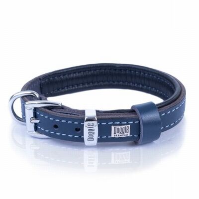 Doggie Yumuşak Firstclass Deri Köpek Boyun Tasması Royalblue 1,5x20-25 Cm 