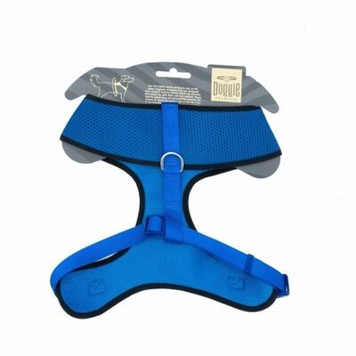 Doggie Havalı Dokuma Küçük Irk Köpek Göğüs Tasması Royalblue 2x50-65 Cm 