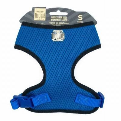 Doggie Havalı Dokuma Küçük Irk Köpek Göğüs Tasması Royalblue 1,5x25-35 Cm 