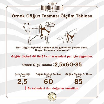 Doggie Konfor Dokuma Ronin Köpek Göğüs Tasması Haki 1x30-35 Cm 