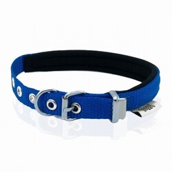 Doggie - Doggie Konfor Dokuma Köpek Boyun Tasması Royalblue 1,5x20 25 Cm 