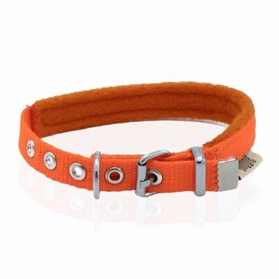 Doggie Polar Pedli Sade Dokuma Köpek Boyun Tasması Turuncu 1,5x20-25 Cm 