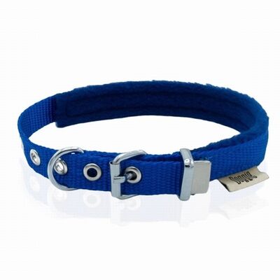 Doggie Polar Pedli Sade Dokuma Köpek Boyun Tasması Royalblue 1,5x20-25 Cm 