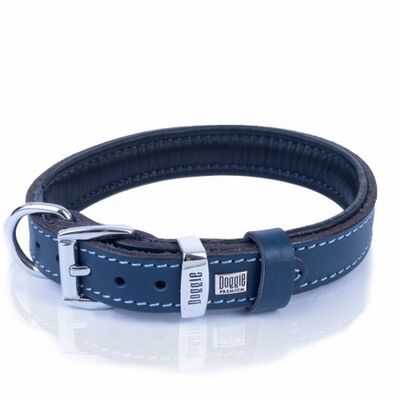 Doggie Yumuşak Firstclass Deri Köpek Boyun Tasması Royalblue 1,5x25-30 Cm 