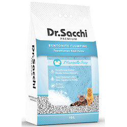 Dr.Sacchi - Dr.Sacchi Marsilya Sabunu Kokulu Bentonit İnce Taneli Topaklanan Kedi Kumu 2x10 Lt 