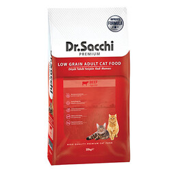 Dr.Sacchi - Dr.Sacchi Premium Sığır Etli Düşük Tahıllı Yetişkin Kedi Maması 10 Kg 