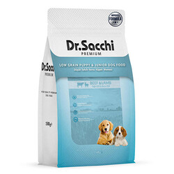 Dr.Sacchi - Dr.Sacchi Premium Sığır Etli ve Kuzu Etli Düşük Tahıllı Yavru Köpek Maması 1,5 Kg 