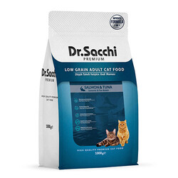 Dr.Sacchi - Dr.Sacchi Premium Somonlu ve Ton Balıklı Düşük Tahıllı Yetişkin Kedi Maması 1 Kg 