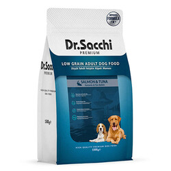 Dr.Sacchi - Dr.Sacchi Premium Somonlu ve Ton Balıklı Düşük Tahıllı Yetişkin Köpek Maması 1,5 Kg 