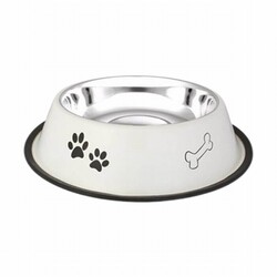 EuroDog - EuroDog Pati Kemik Desenli Metal Köpek Mama Su Kabı 8 Oz 12 Cm 