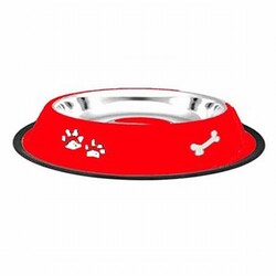 EuroDog Pati Kemik Desenli Metal Köpek Mama Su Kabı 32 Oz 18 Cm - Thumbnail