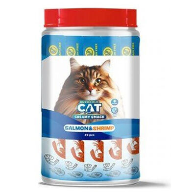 EuroGold Cat Sıvı Kedi Ödülü Somonlu ve Karidesli 30x15 Gr 