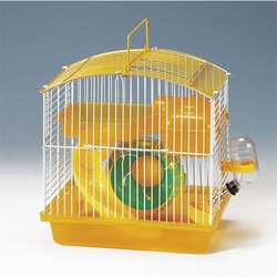 EuroGold - EuroGold Hamster Kafesi Sarı Beyaz 23x17x25 Cm 