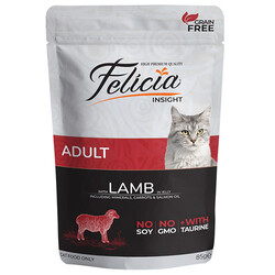 Felicia - Felicia Jelly Kuzu Etli ve Taurinli Tahılsız Yetişkin Kedi Konservesi 85 Gr 