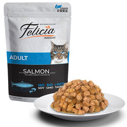 Felicia Jelly Somonlu ve Taurinli Pouch Tahılsız Yetişkin Kedi Konservesi 85 Gr - Thumbnail