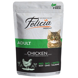 Felicia - Felicia Pouch Jelly Tavuklu ve Taurinli Tahılsız Yetişkin Kedi Konservesi 85 Gr 