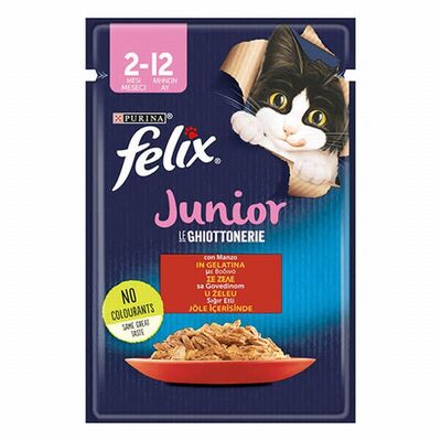 Felix Pouch Junior Sığır Etli Yavru Kedi Konservesi 26 Adet 85 Gr 