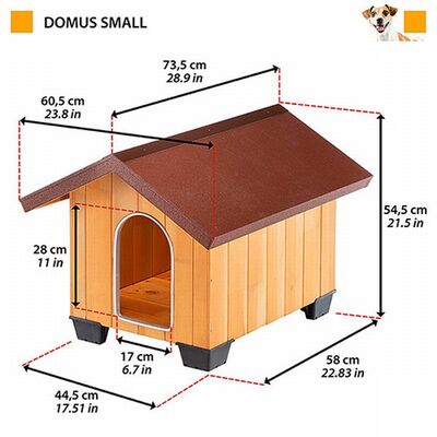 Ferplast Domus Ahşap Köpek Kulübesi Small 60,5x73,5x54,5 Cm 