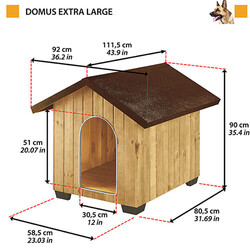 Ferplast Domus Ahşap Köpek Kulübesi Extra Büyük 92x11,5x90 Cm - Thumbnail