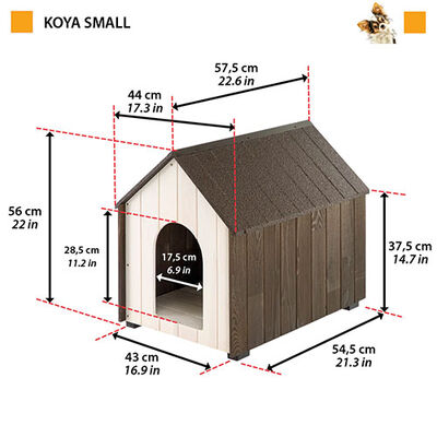 Ferplast Koya Ahşap Köpek Kulübesi Small 44,1x57,5x55,8 Cm 