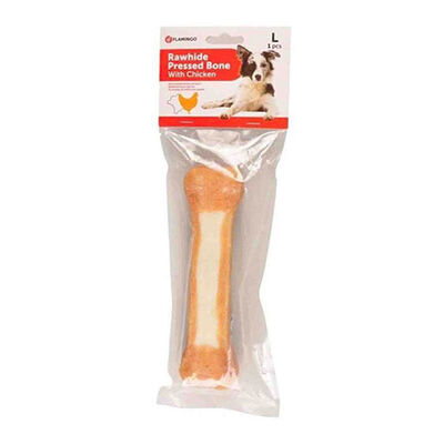 Flamingo Rhide Tavuk Eti Kaplı Kemik Köpek Ödülü 20 Cm 