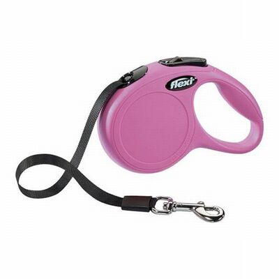 Flexi New Classic Otomatik Şerit Köpek Gezdirme Tasması XSmall 3 Mt Pembe 