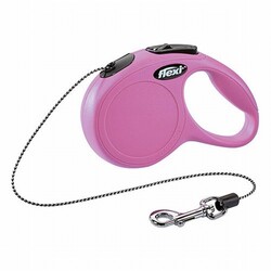 Flexi - Flexi New Classic Otomatik İp Köpek Gezdirme Tasması XSmall 3 Mt Pembe 