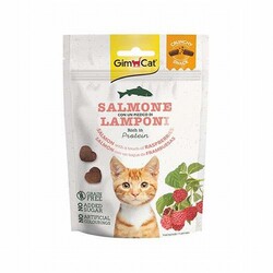 GimCat - GimCat Crunchy Snacks Salmon Raspberry Somonlu ve Ahududulu Tahılsız Kedi Ödülü 50 Gr 