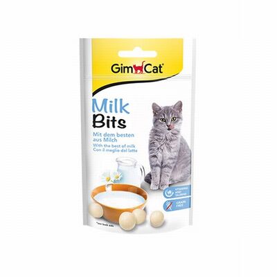 GimCat Milk Bits Sütlü ve Taurinli Tahılsız Kedi Ödül Tableti 40 Gr 