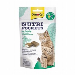 GimCat - GimCat Nutripockets Kedi Otlu ve Multivitaminli Kedi Ödülü 60 Gr 