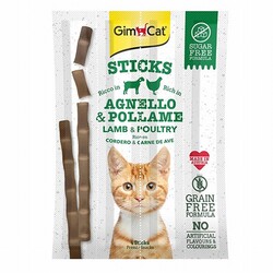 GimCat - GimCat Sticks Kuzulu ve Tavuklu Tahılsız Kedi Ödül Çubukları 20 Gr 