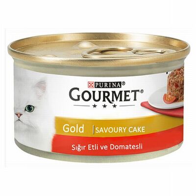 Gourmet Gold Savoury Cake Sığır Etli Domatesli Yetişkin Kedi Konservesi 85 Gr 