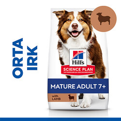 Hill's Science Plan - Hill’s SCIENCE PLAN Mature Adult 7+ Medium Lamb & Rice Orta Irk Kuzulu Yaşlı Köpek Maması 14 Kg 