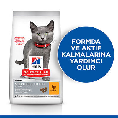 Hill’s SCIENCE PLAN Sterilised Kitten Tavuklu Kısırlaştırılmış Yavru Kedi Maması 1,5 Kg 